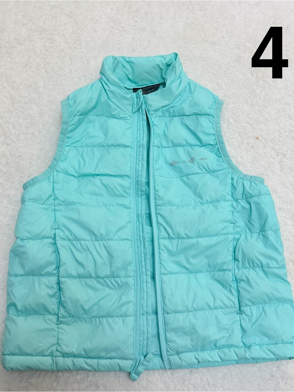 Eddie Bauer Girls' Light Blue Quilted down Puffer Vest 4